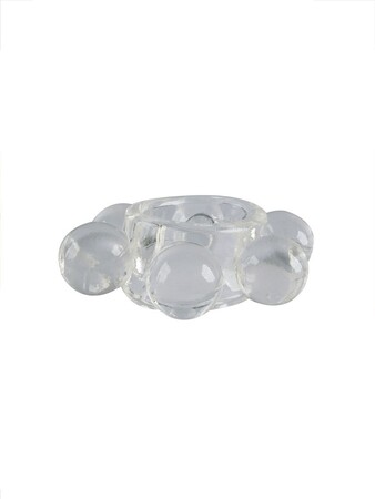 Прозрачное эластичное эрекционное кольцо с 6 шариками